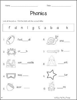 Phonics Worksheet Pack, PHONOGRAMS, Kindergarten & First Grade