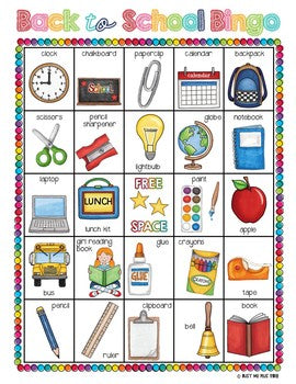 BACK TO SCHOOL Activity Bingo Game {25 Different Cards}