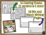 New Years 2022 Activities for Math and Writing, Color by Number & Writing Sheets