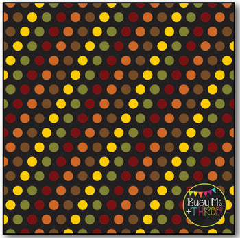 Fall Polka Dots on Black Digital Papers {Commercial Use Digital Graphics}