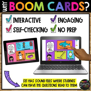 Estimating Measurement Metric Units BOOM CARDS™ Digital Learning CM METERS KM