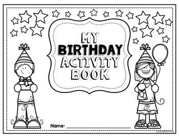 Birthday Activity Book No Prep Worksheets Packet with Headband