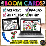 Christmas Boom Cards™ Digital Color by Code CANDY CANE Distance Learning