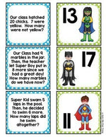 Word Problems Matching Game Kindergarten & First Grade Superhero Theme