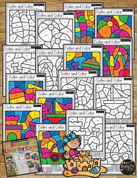 Color by Code Summer Math Activities {Addition & Subtraction to 10} End of Year