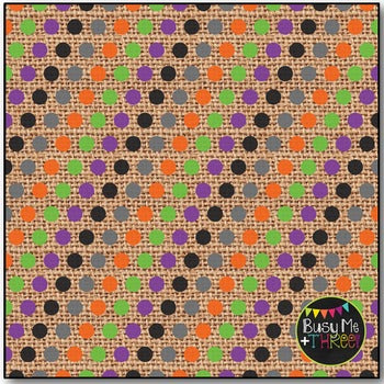 Halloween Polka Dots on Burlap Digital Papers {Commercial Use Digital Graphics}