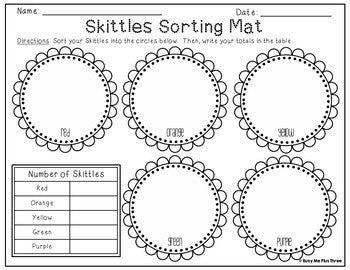 Skittles Graph {Sort Tally Total Graph and Answer Questions from Data}