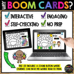 Thanksgiving Boom Cards™ Color by Code TURKEY DINNER Digital Learning Activity