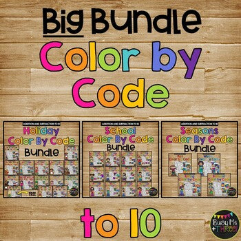 Color by Code Math Activities MEGA BUNDLE {Addition & Subtraction to 10 and 20}