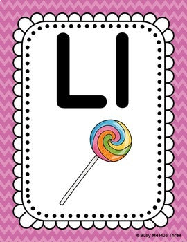 Alphabet Posters and Word Wall Labels, Rainbow Chevron