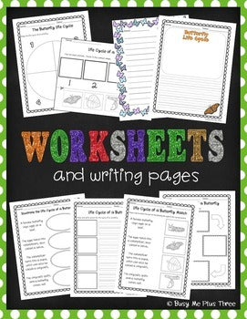 Butterfly Life Cycle Activities, Worksheets, Books, and Posters