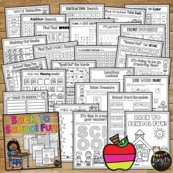 Back to School Activities FUN Mystery Messages, Crossword Puzzle | 1st, 2nd, 3rd