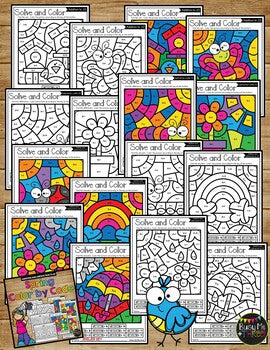 Color by Code Spring Math Activities {Addition and Subtraction to 20}