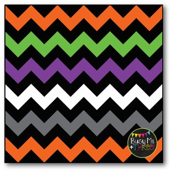 Halloween Chevron on Black Digital Papers {Commercial Use Digital Graphics}