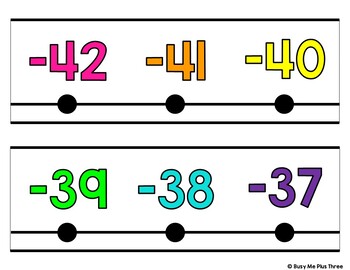 Classroom Decor Number Line & Number Path BRIGHT AND WHITE {-100 to 300}