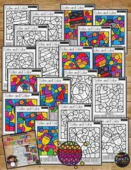 Color by Code New Year's Activities for Math {Addition and Subtraction to 20}