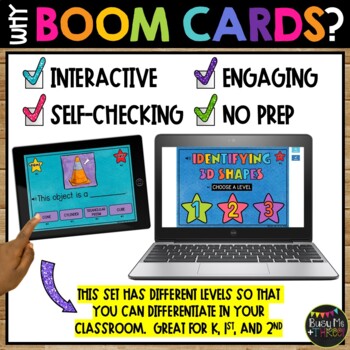 Identifying 3D Shapes BOOM CARDS™ Geometry Game with Solid Shapes