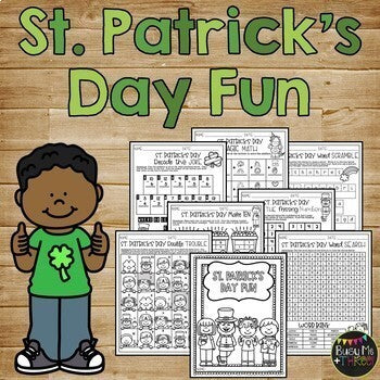 St. Patrick's Day Math and Literacy Activities BUNDLE Bingo, Color by Number