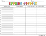 Spelling Test Papers and Spelling Pretest Pages {10, 12, 15, & 20 Word Lists}