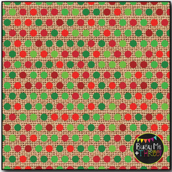 Classic Christmas Dots on Burlap Digital Papers {Commercial Use Graphics}