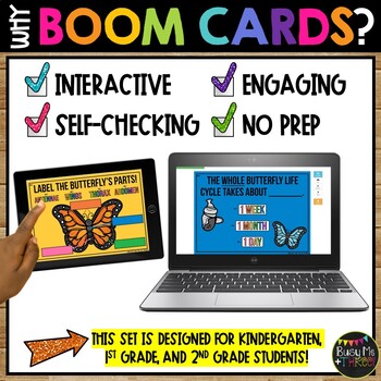 Butterfly Life Cycle BOOM CARDS™ Science Digital Learning