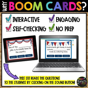 Levels of Government BOOM CARDS™ Local, State, and National | Distance Learning