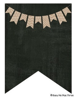 Editable Banners 48 Different Burlap and Chalkboard Pendants {Version 2}