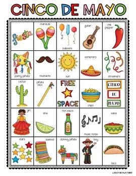 CINCO DE MAYO BINGO Game Activity {25 Different Bingo Cards}