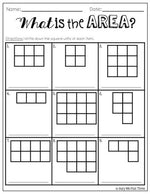 AREA Worksheets and Task Cards Square Units