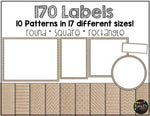 Editable Labels Burlap and White Theme for Classroom {170 Labels}