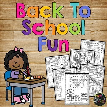 Back to School Activities BUNDLE Games, Bingo, No Prep Worksheets, Glyph & More