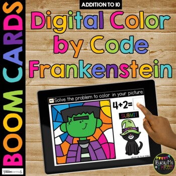 Halloween Color by Code Boom Cards™ BUNDLE Distance Learning Add and Subtract