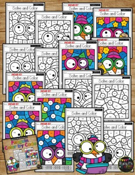 Color by Code PENGUINS Color by Number {Addition & Subtraction to 10}