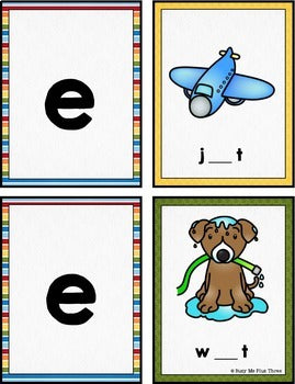 Middle Sounds Match Up Game, Vowels, Literacy Centers, Beginning of Year