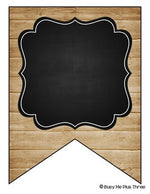 Farmhouse Classroom Decor Rustic Wood & Chalkboard Editable Banners