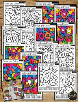 Color by Code 100th Day of School Activities {Addition and Subtraction to 10}