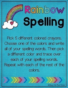 Spelling Activities POSTERS for K-2, Word Study or Any Word List