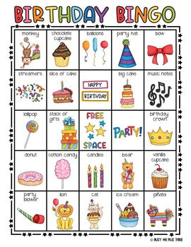 Birthday Bingo Activity Game {25 Different Bingo Cards with ONE Winner}