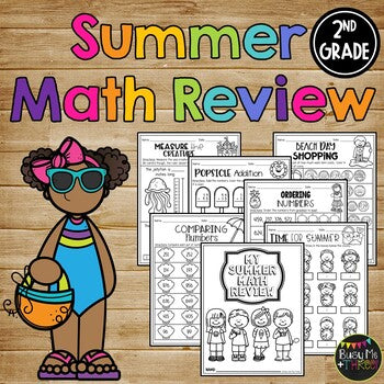 End of the Year REVIEW 2nd Grade SUMMER BUNDLE No Prep Printables Math & ELA