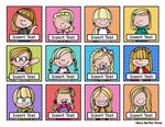 Editable Name Tags and Labels SET 2 Melonheadz BRIGHT Polka Dots {216 Kids}