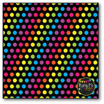 Bright Polka Dots on BLACK Digital Papers {Commercial Use Digital Graphics}