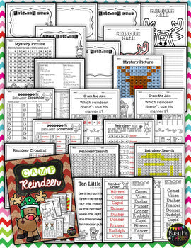 Reindeer Activities Christmas Fun and Games Math, Literacy, & Crafty