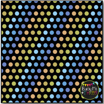 Suburbia Polka Dots on Black Digital Papers {Commercial Use Digital Graphics}