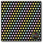 Pastel Polka Dots on Black Digital Papers {Commercial Use Digital Graphics}