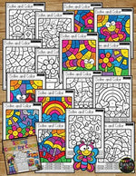 Color by Code Spring Math Activities {Addition and Subtraction to 10}