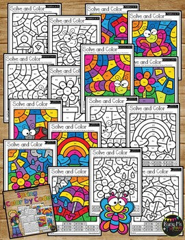 Color by Code Spring Math Activities {Addition and Subtraction to 10}