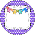 Editable Labels Bright Polka Dots Rainbow Round Square Rectangle