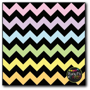 Large Pastel Chevron {BLACK} Digital Papers {Commercial Use Digital Graphics}