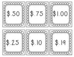 Money Game Concentration up to $1.00 for First and Second Grade, Memory