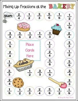 Fractions Game - Mixing Up Fractions At The Bakery {SECOND GRADE}